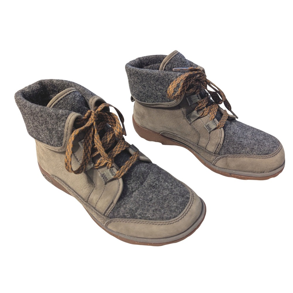 Chaco Barbary Womens 6 Nickel Gray Wool Leather Ankle‎ Boots J150184